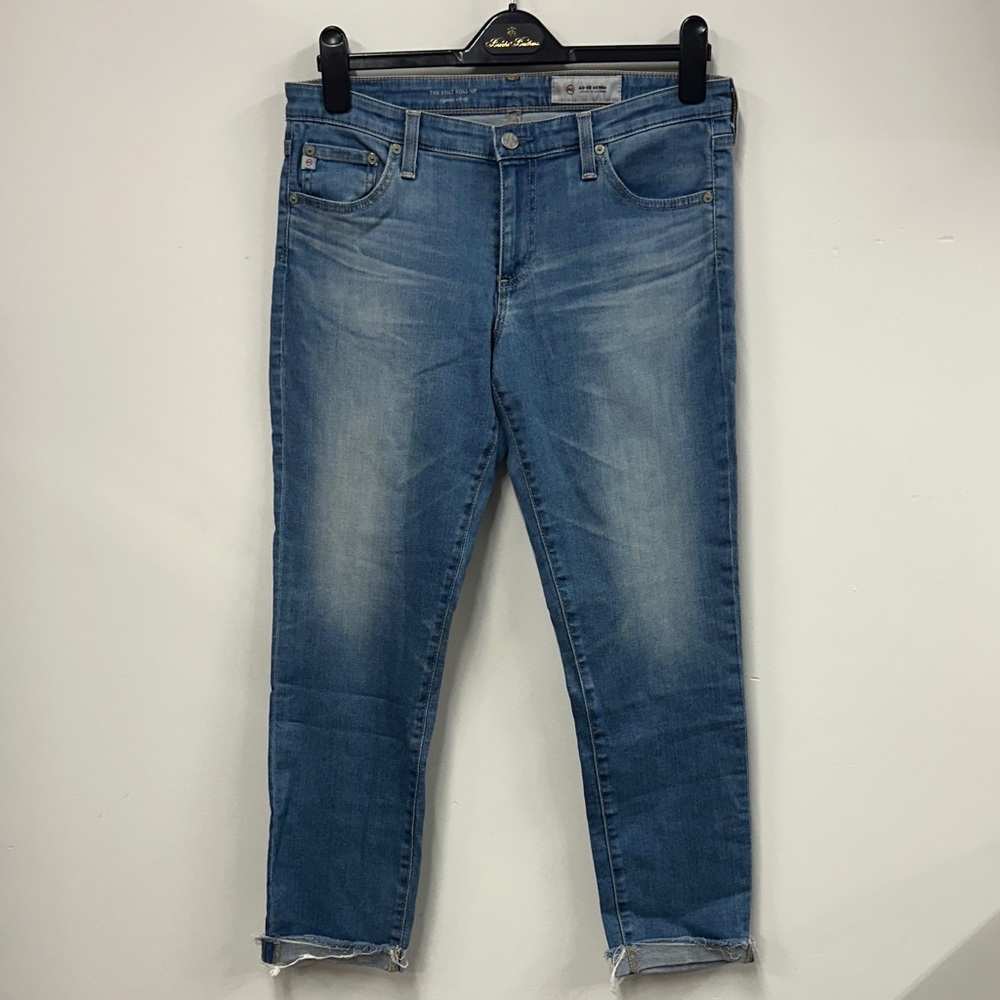 AG-ED denim the stilt roll up cigarette Light Blue Ankle Jeans 30